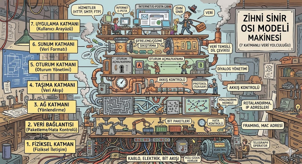 ChatGPT'den "Zihni Sinir projesi" tarzında OSI modeli katmanları