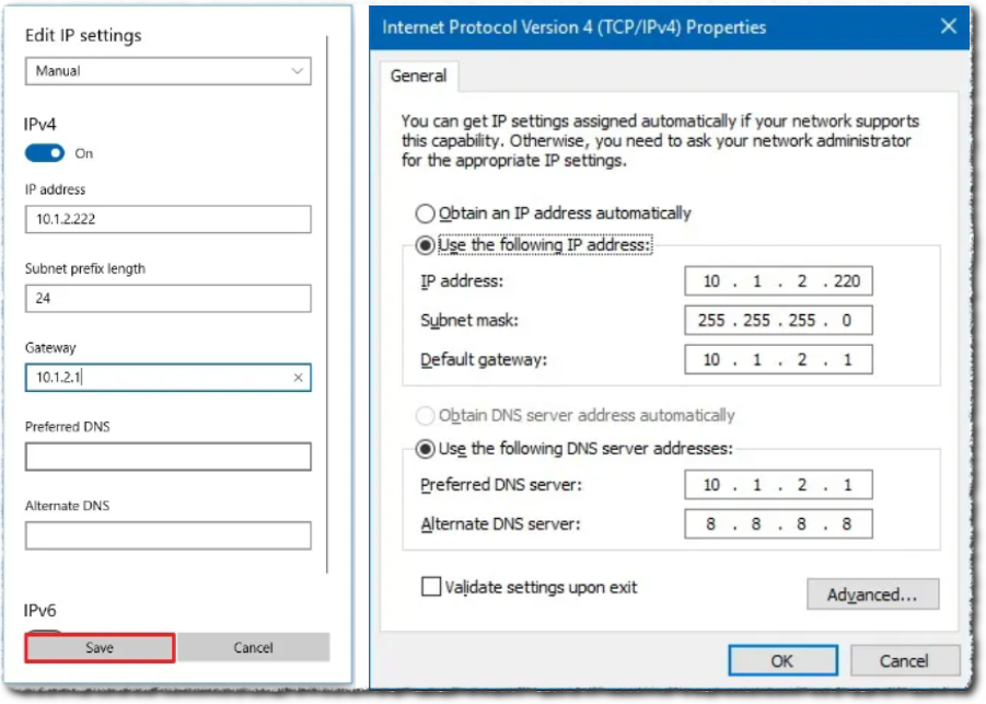 Windows IP yapılandırması